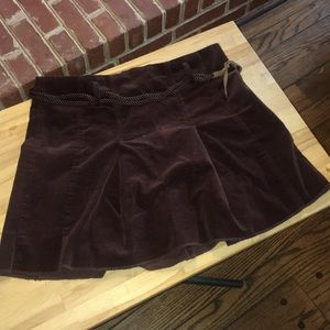 Buffalo brand pleated corduroy mini with belt.